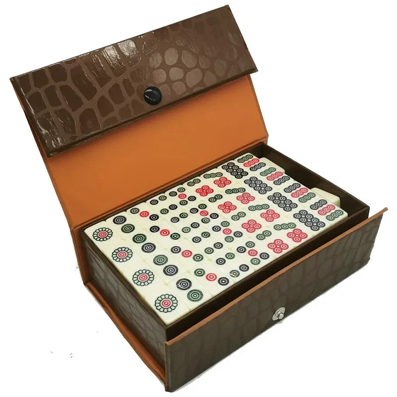 144 White Engraved Mini Tiles for Family Gathering for Chinese Style Board Game Family Leisure Time Chinese Mahjong Game Set (mini engraved mahjong set)
