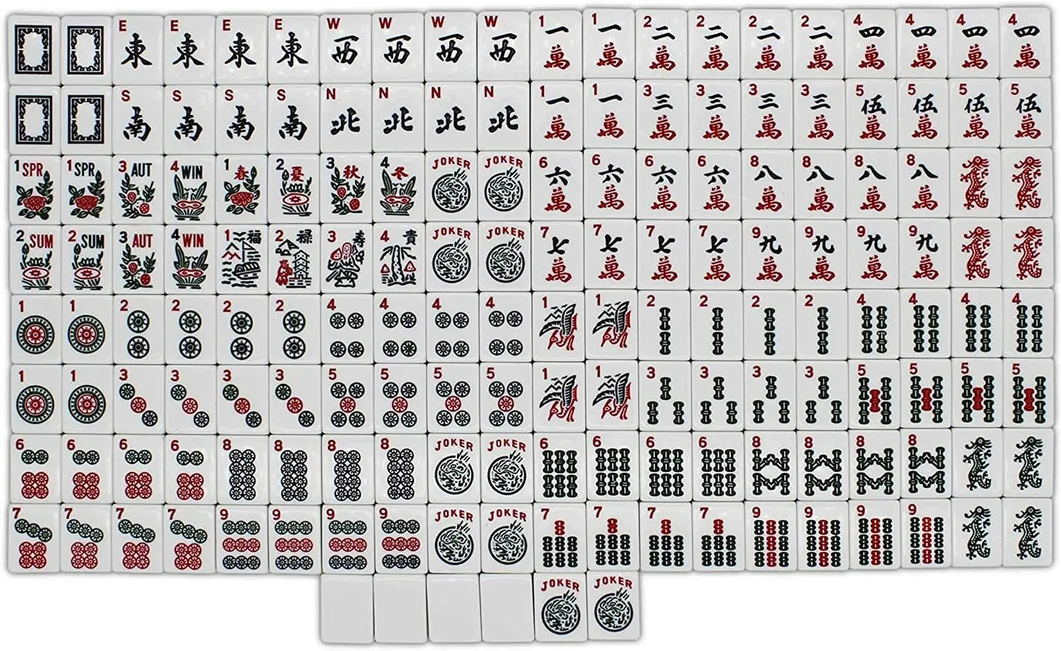 American Mahjong Set 166 Tiles Black Bag 4 Color Pushers Racks Western Mahjongg (western mahjong set)