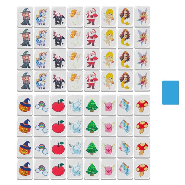 30mm Seaside Escape Mahjong Board Game 64+1 Blocks Sets 65 Shiny Tiles Two Players Majiang for Family Party Games Customizable (seaside escape mahjong board game)