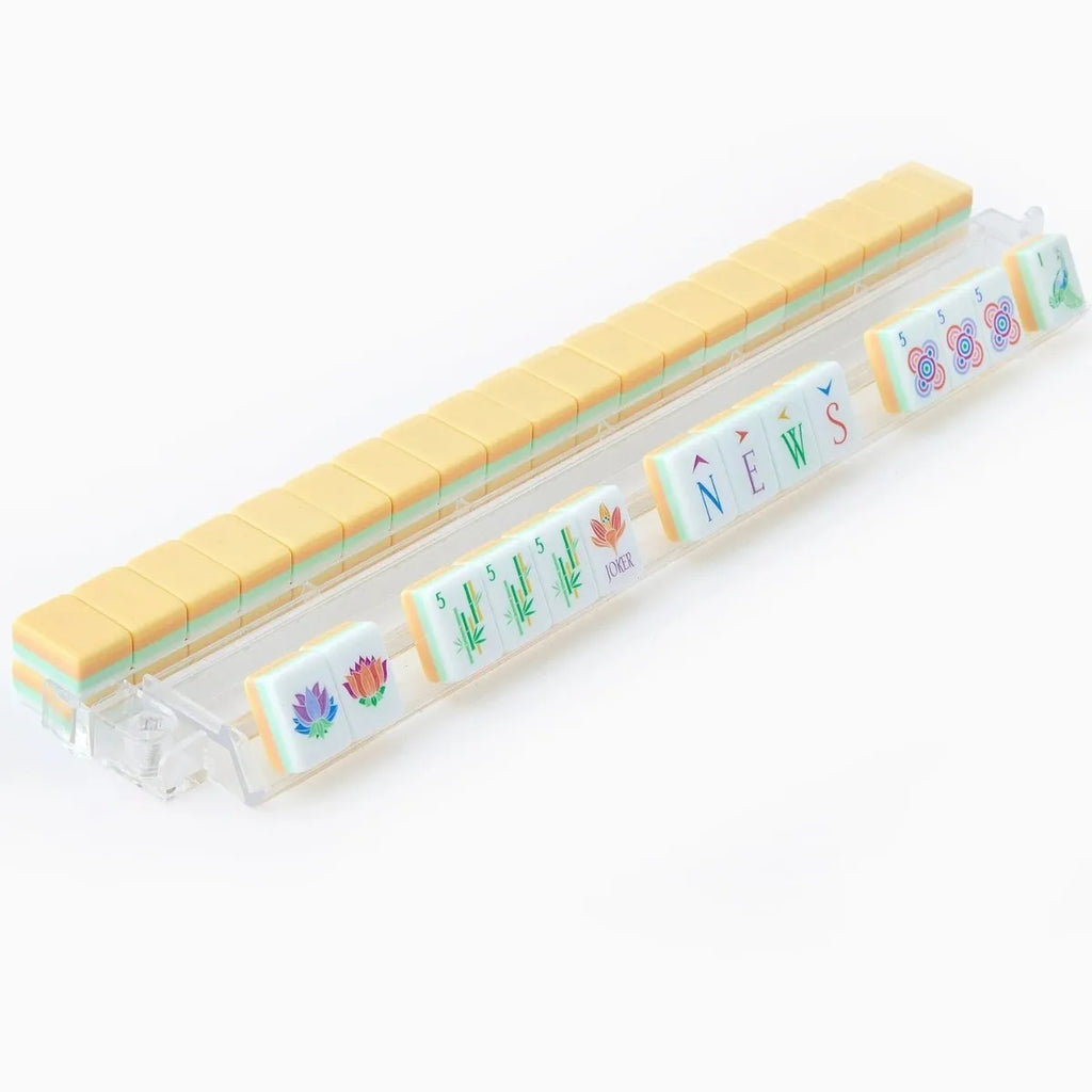 Modern Luxury American Mahjong Tiles 160pcs Portable Tile Standard Size Four Layer Yellow Acrylic Eisure Game for Home Gift (modern mahjong set)