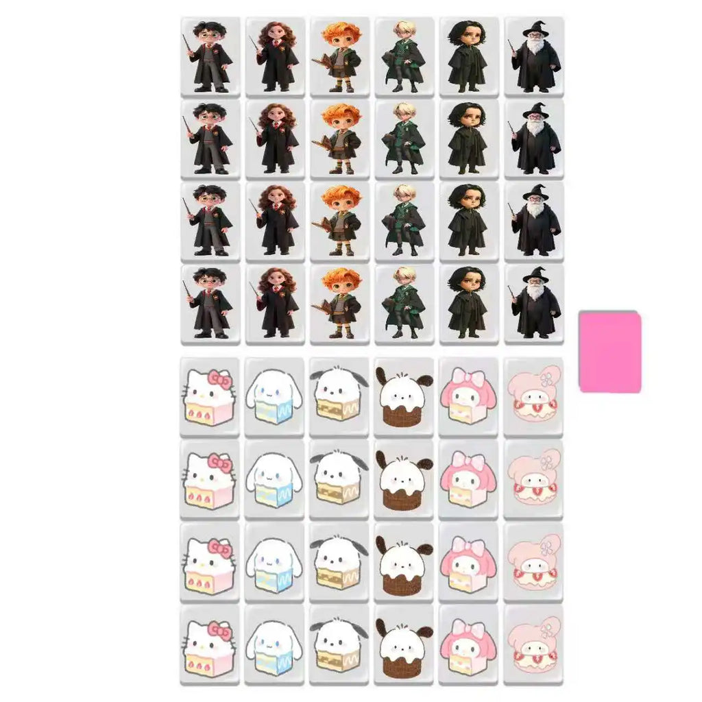 Sanrio Mini Kid Blocks Seaside Escape HelloKitty Mahjong Set Memory Matching Game Party Family Board Game Educational Puzzle Toy (mahjong puzzle game)