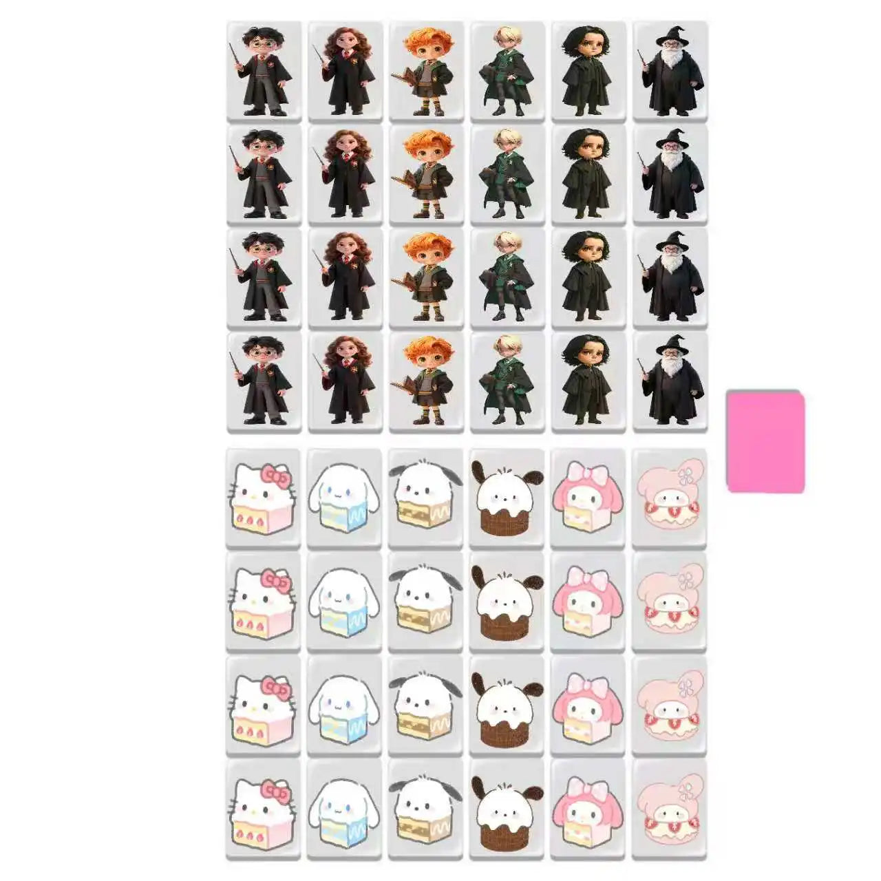 Sanrio Mini Kid Blocks Seaside Escape HelloKitty Mahjong Set Memory Matching Game Party Family Board Game Educational Puzzle Toy (mahjong puzzle game)