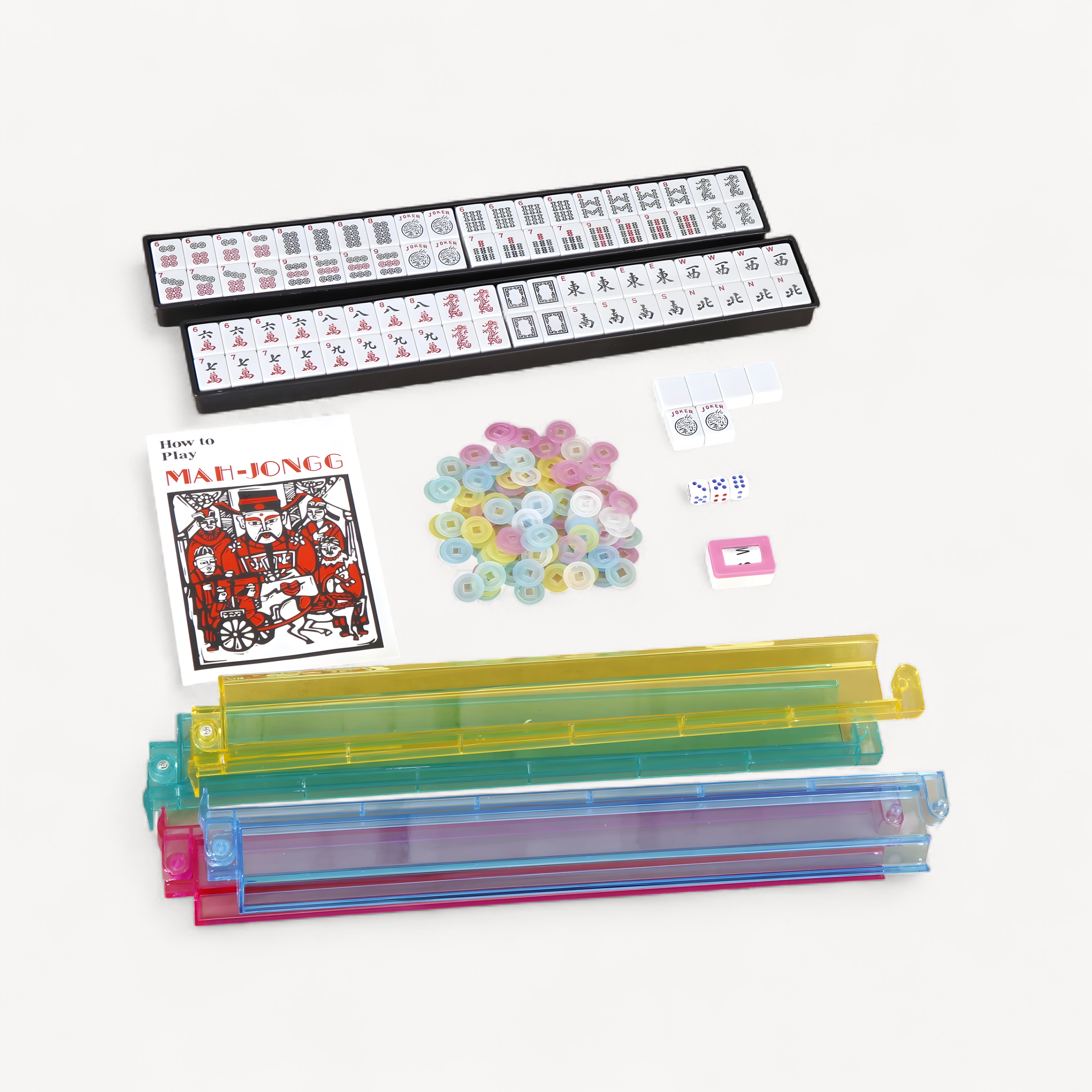 American Mahjong Full 166 Piece Set Collectible Tiles with Pushers for Family Playing (american mahjong collectible tiles)