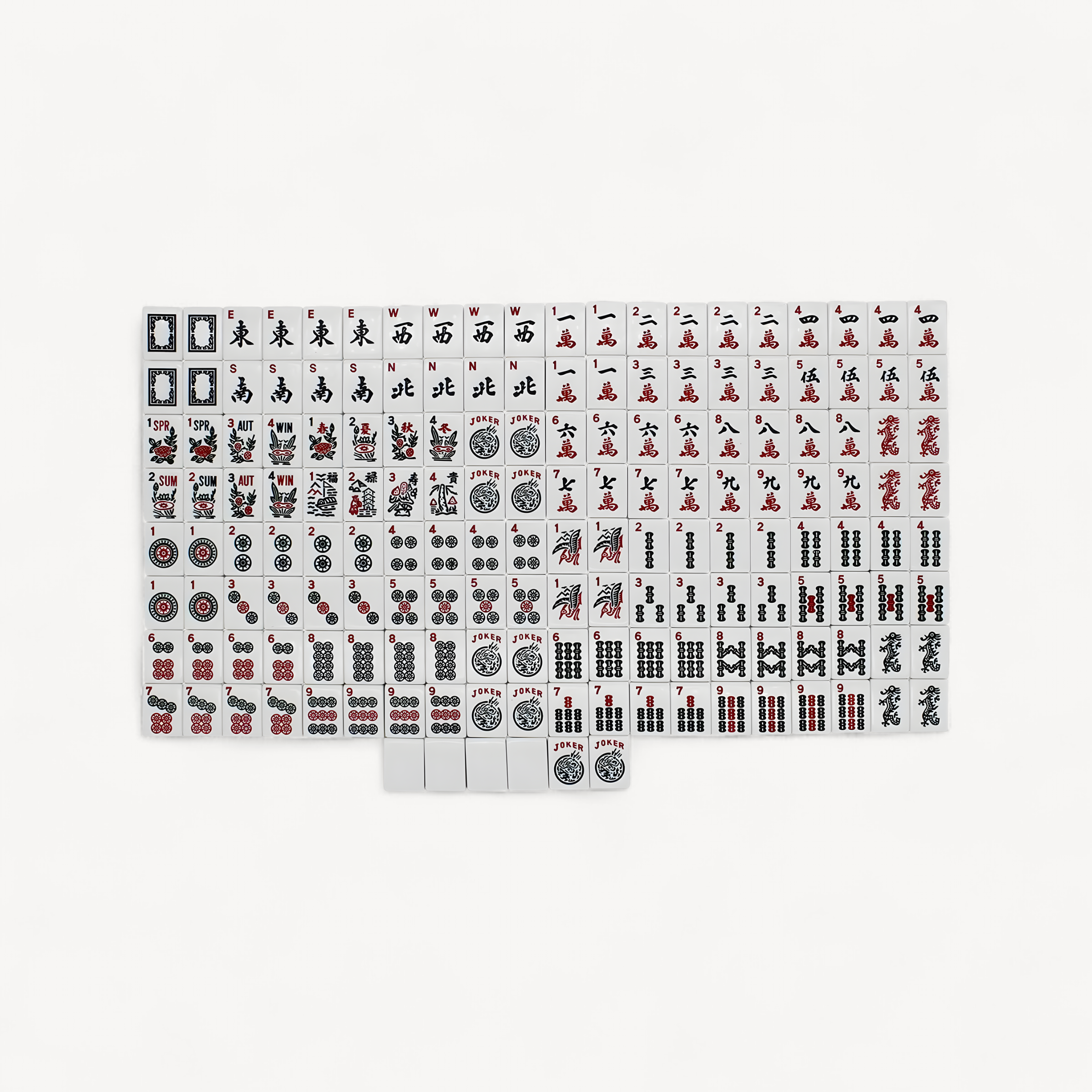 American Mahjong Set 166 Tiles Black Bag 4 Color Pushers Racks Western Mahjongg (western mahjong set)