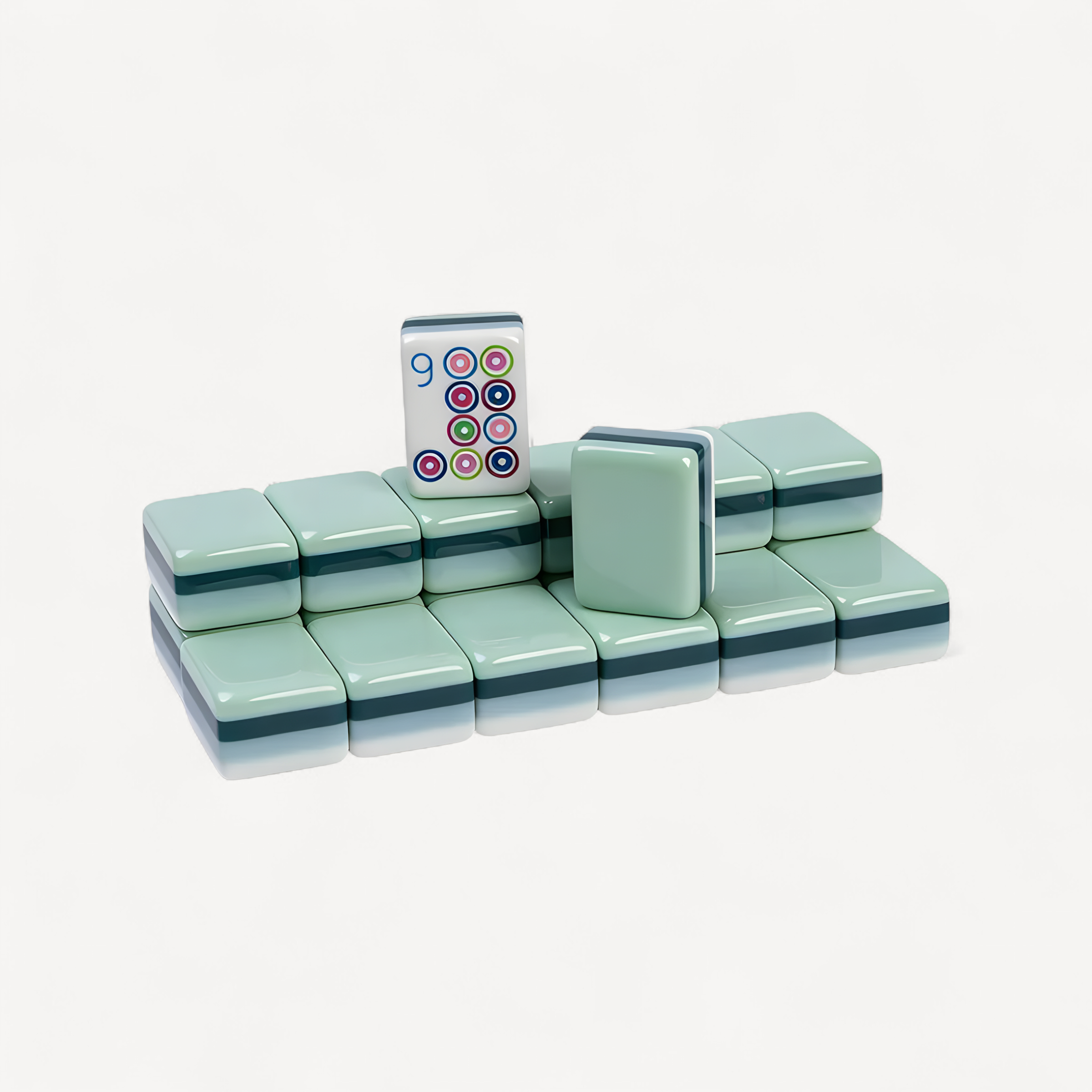 American Mahjong Set Acrylic Material Dark Green Color 4-Layer Mahjong Tiles Suitable for Home Party Outdoor Leisure Activities (dark green mahjong set)