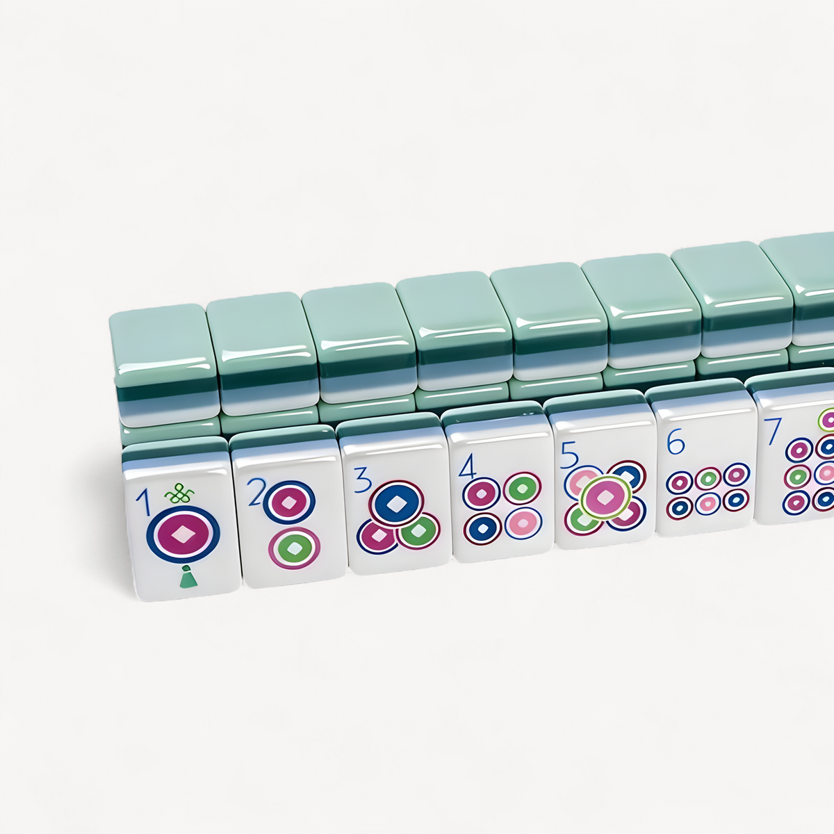 Dark Green Mahjong Set, Acrylic, 4 Players | Daisy