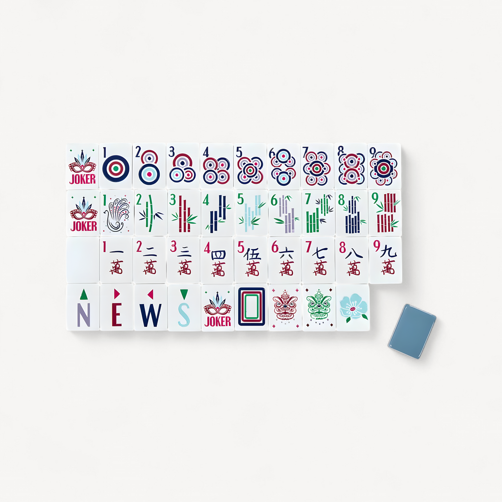 Blue Gray Acrylic American Mahjong Set Luxury Crystal Tiles with Storage Bag for Home Gift (blue acrylic mahjong set)
