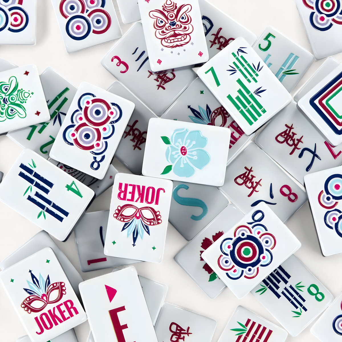 Blue Acrylic Mahjong Set, Crystal Tiles | Honeysuckle