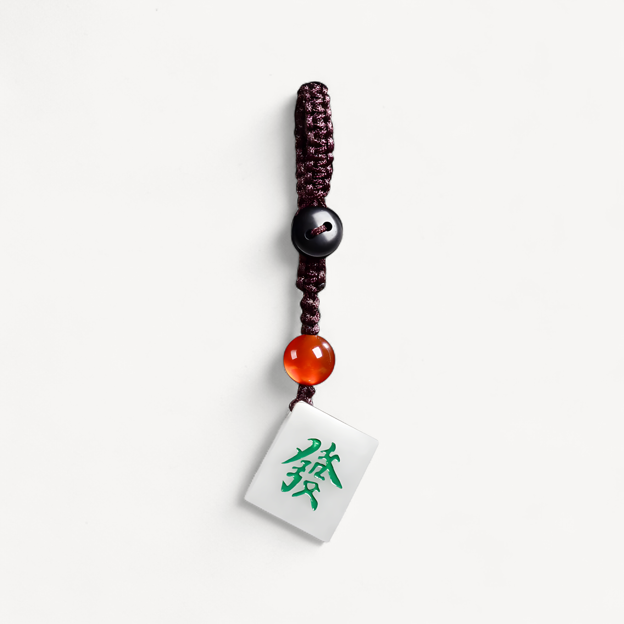Burmese Jade Mahjong Keychain Bag Charm Phone Charm key holder Natural Cute Fashion White Keychains Jadeite Luxury (mahjong tile charm)