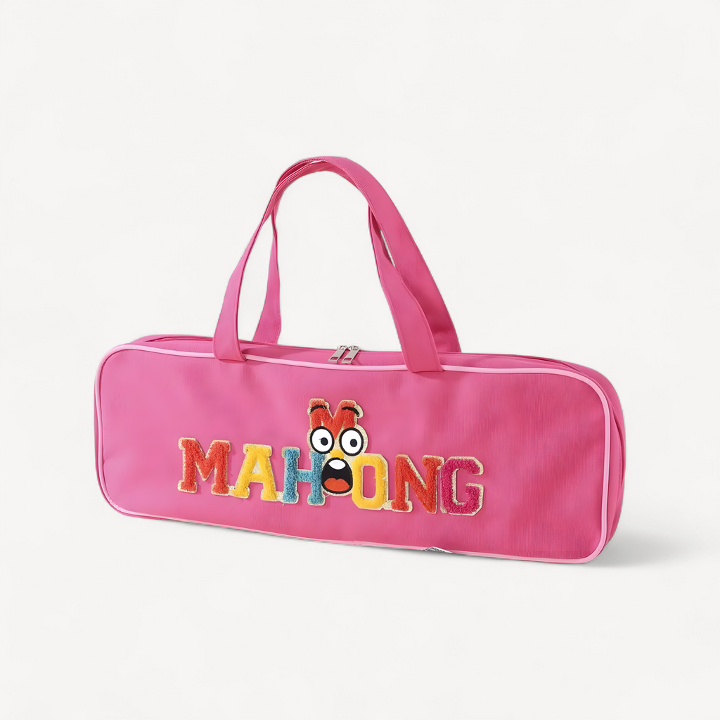 Canvas Waterproof Mahjong Tile Storage Bag with Zipper Mahjong Tiles Carrying Tote for Business Studio Home Travel Adults Teens (mahjong tile storage bag)