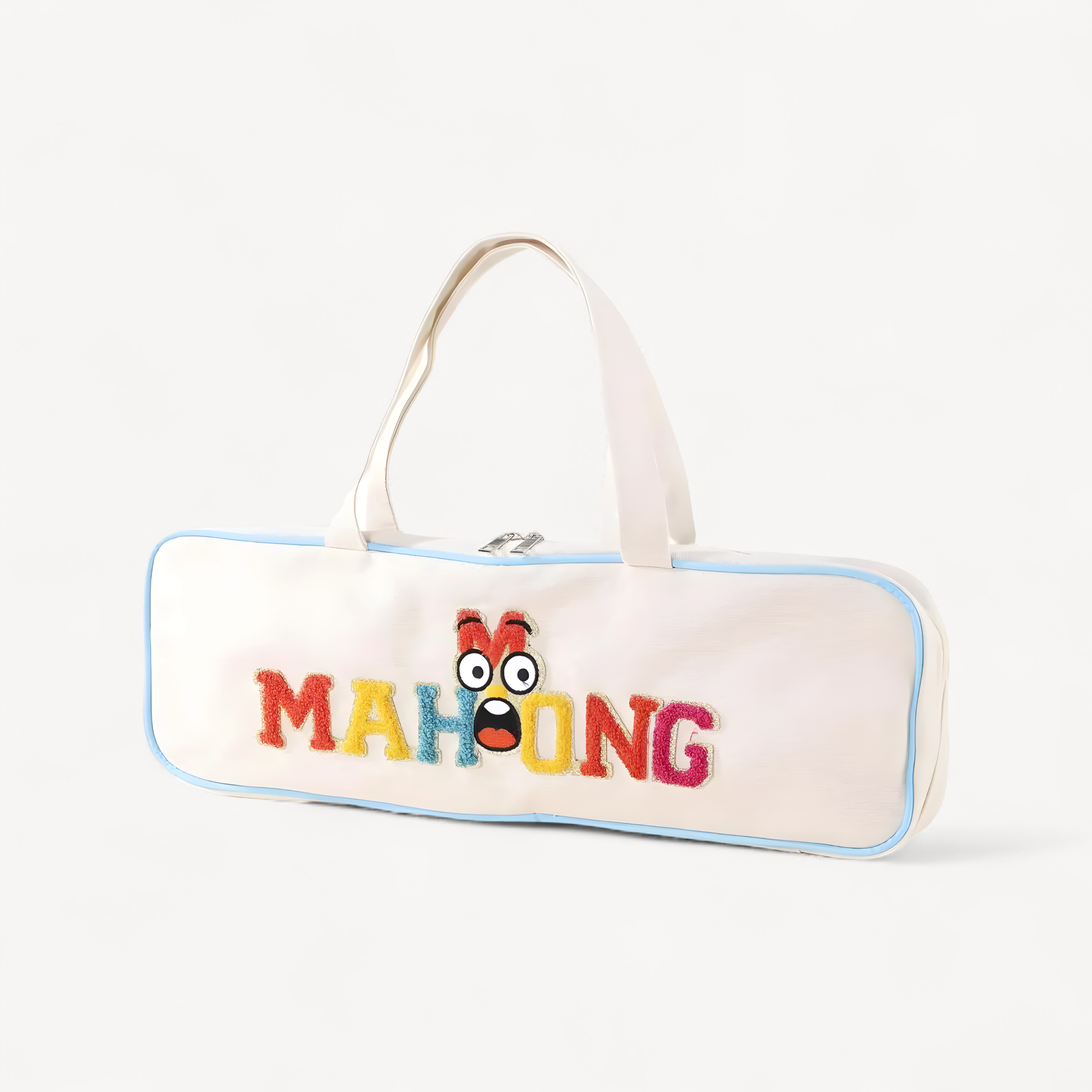 Canvas Waterproof Mahjong Tile Storage Bag with Zipper Mahjong Tiles Carrying Tote for Business Studio Home Travel Adults Teens (mahjong tile storage bag)