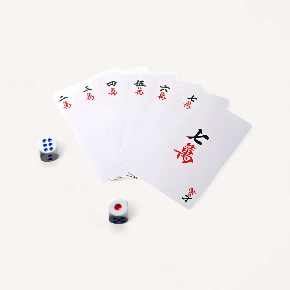 Chinese Mahjong Cards (144 Tiles) - Classic Blue & White Porcelain Design, Portable Travel Set with Dices (blue and white mahjong cards)