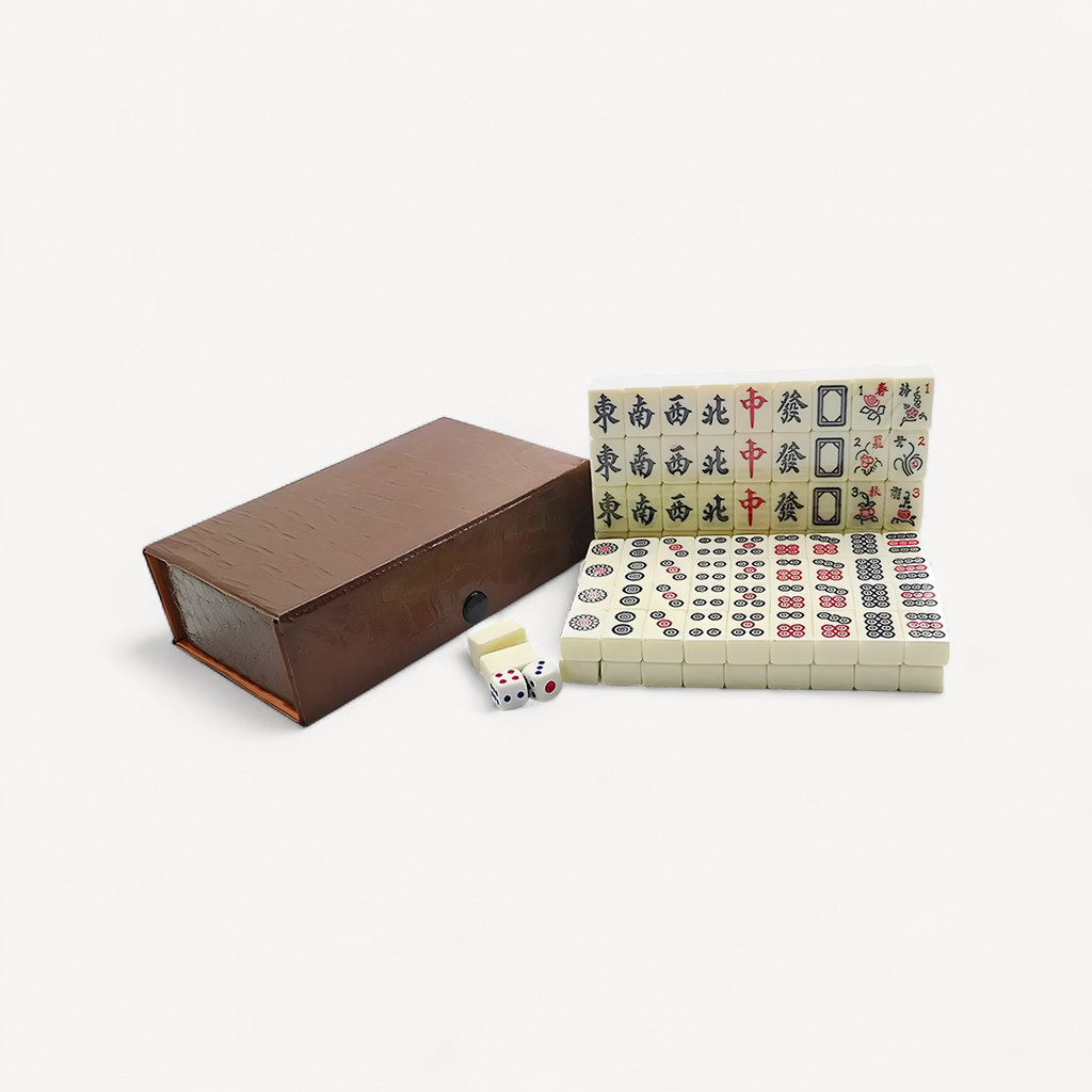 Chinese Mahjong Game Set 144 Sheets Traditional Chinese Version Game classic tiles Games Travel Mahjong Set for Travel (traditional chinese mahjong set)