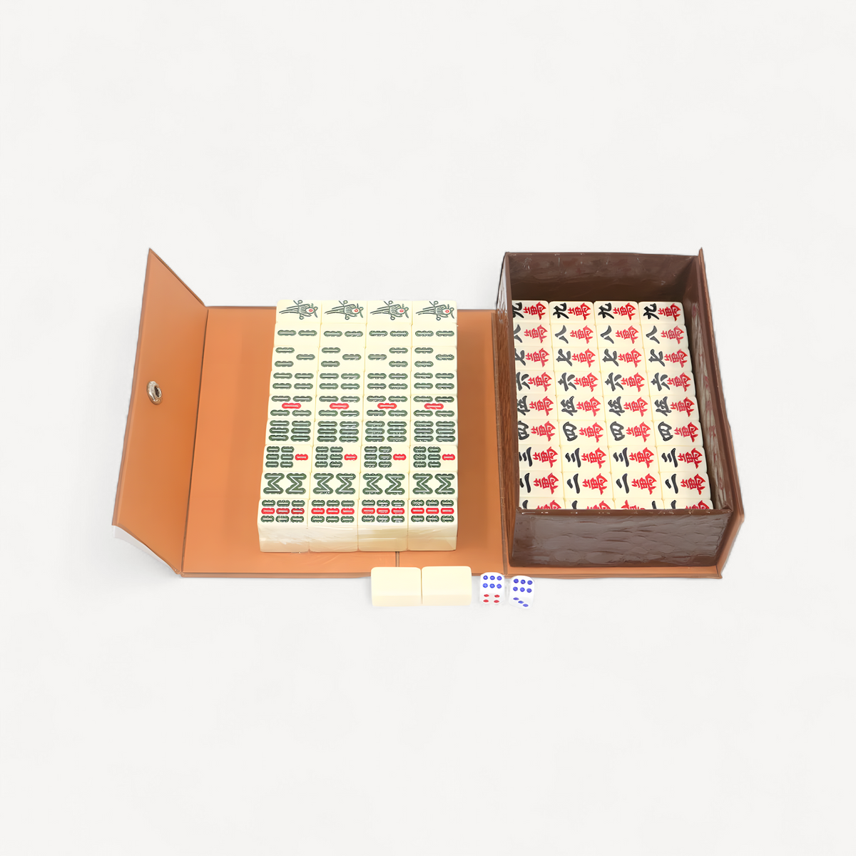 White Mahjong Tiles Set, 144 Tiles, 20 mm, Boxed
