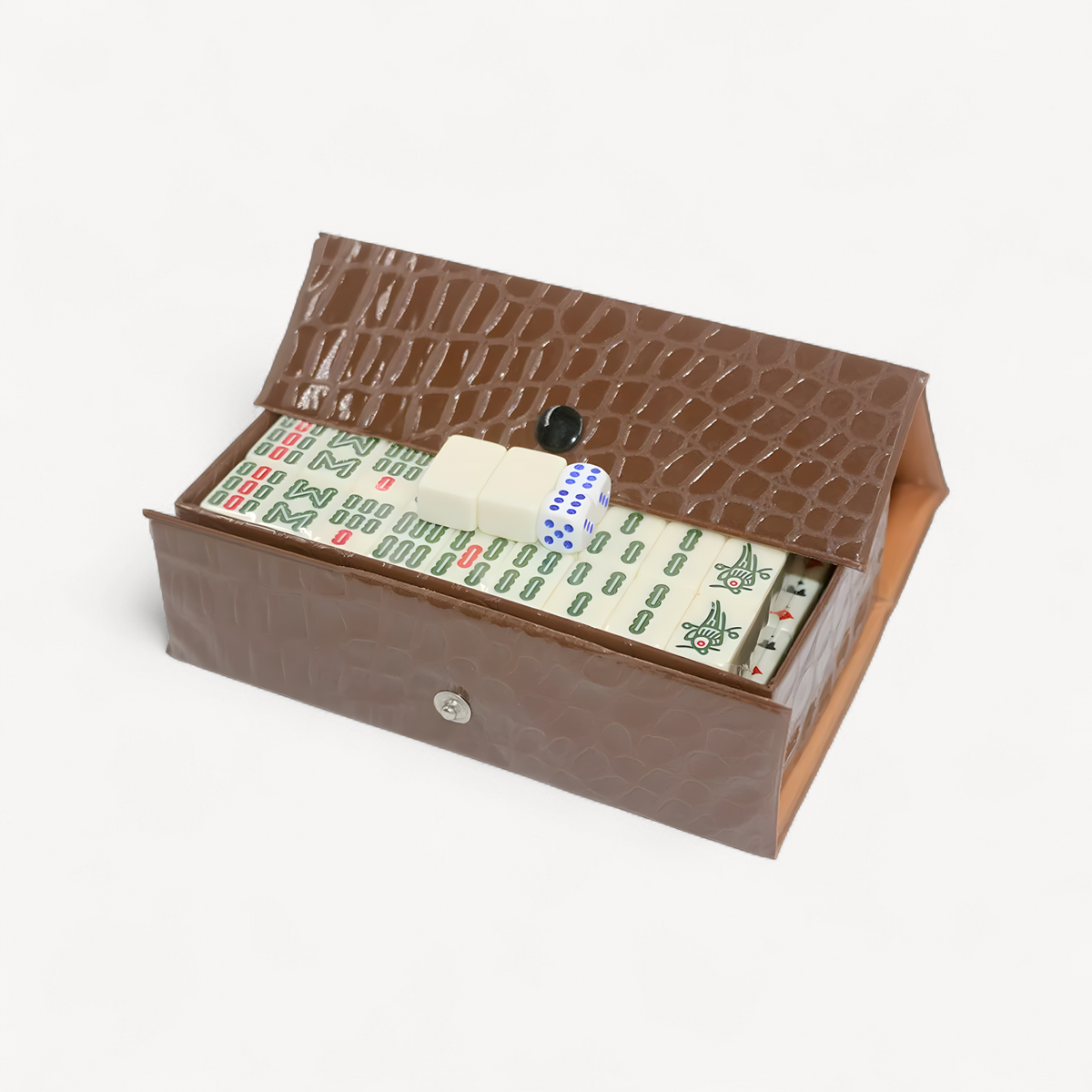White Mahjong Tiles Set, 144 Tiles, 20 mm, Boxed