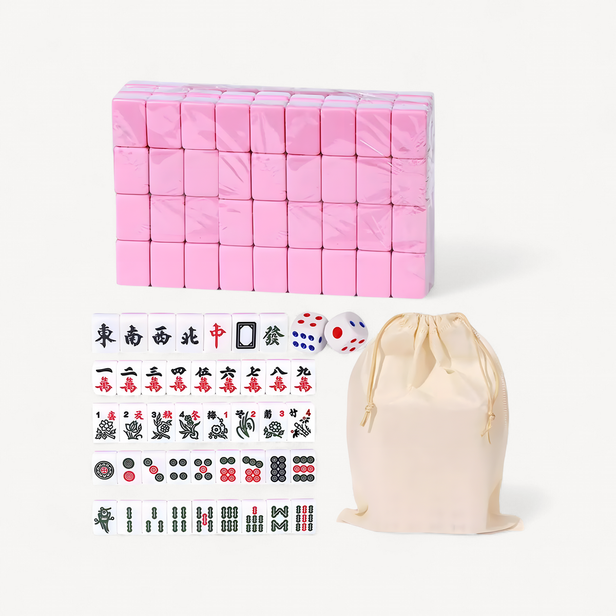 Mahjong Set 146 Tiles with Box, 22 mm Engraved