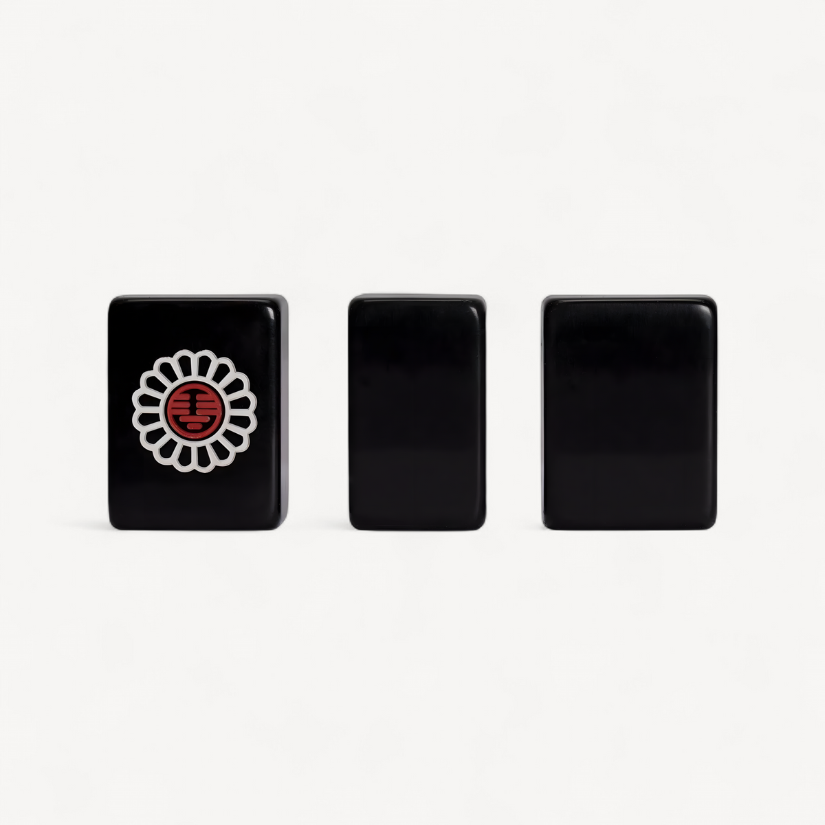 Chinese Mahjong Game Set Jet Set with 148 Black Tiles and Wooden Case (black tile mahjong set)