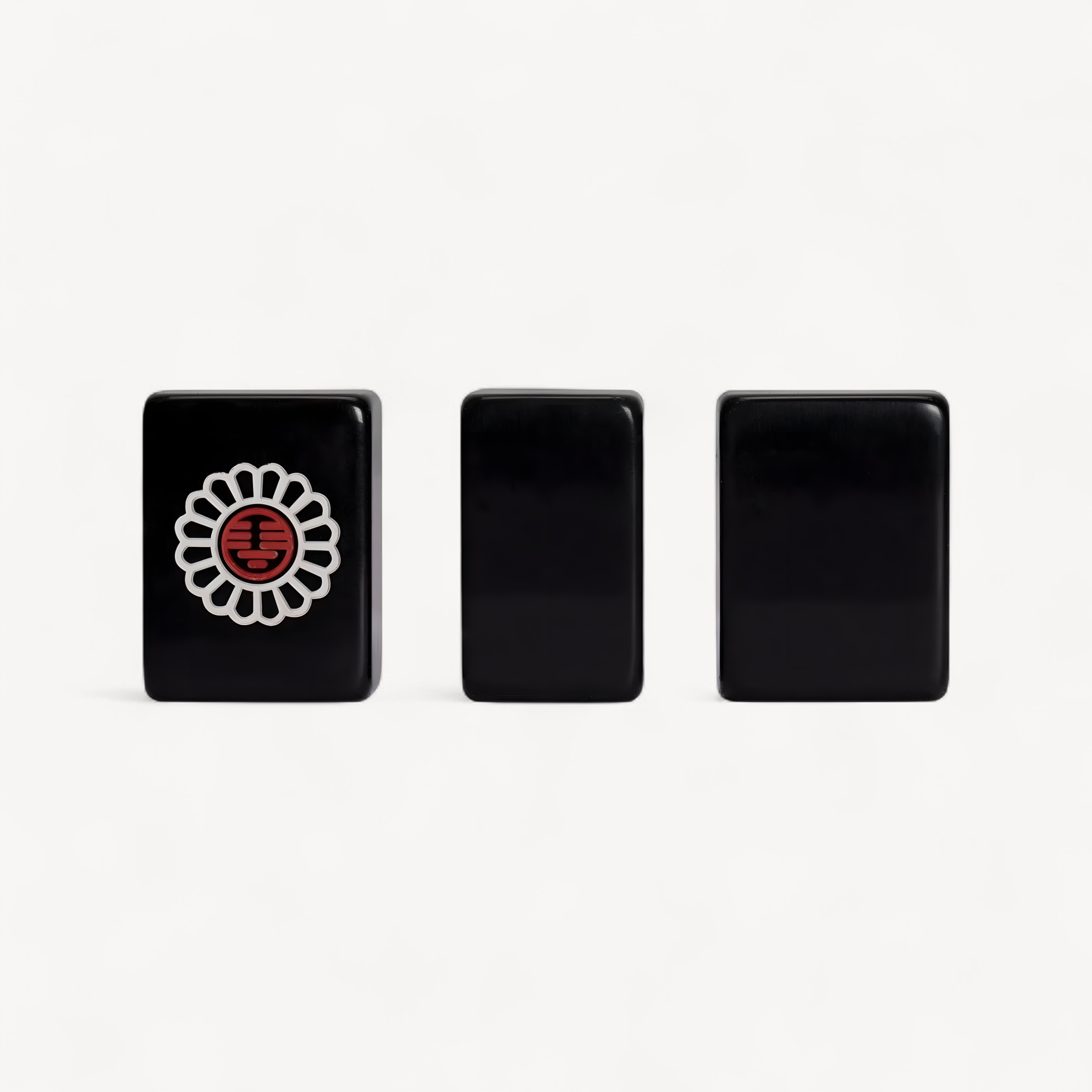 Chinese Mahjong Game Set Jet Set with 148 Black Tiles and Wooden Case (black tile mahjong set)