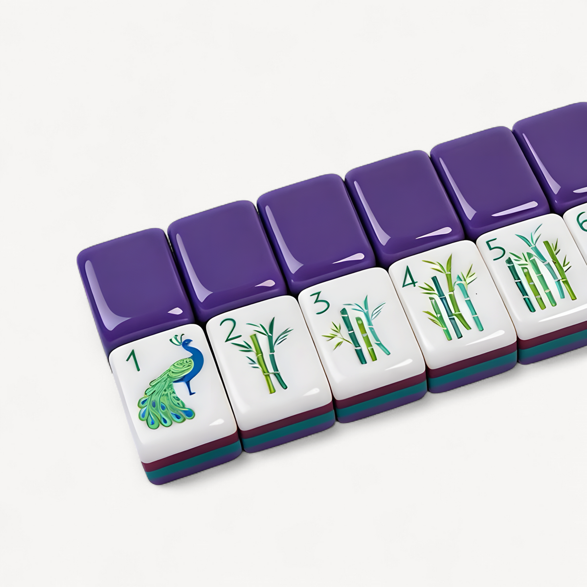 Purple Mahjong Tiles Set, 166 Tiles, Acrylic | Gardenia