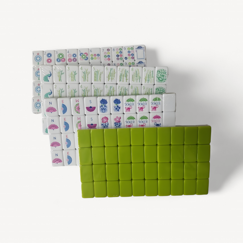 Customizable American Mahjong Sets 160 Tiles 4-Layer Acrylic Mah Jongg Surprise Gifts Mahjong Portable Travel Family Party Games (customizable mahjong set)