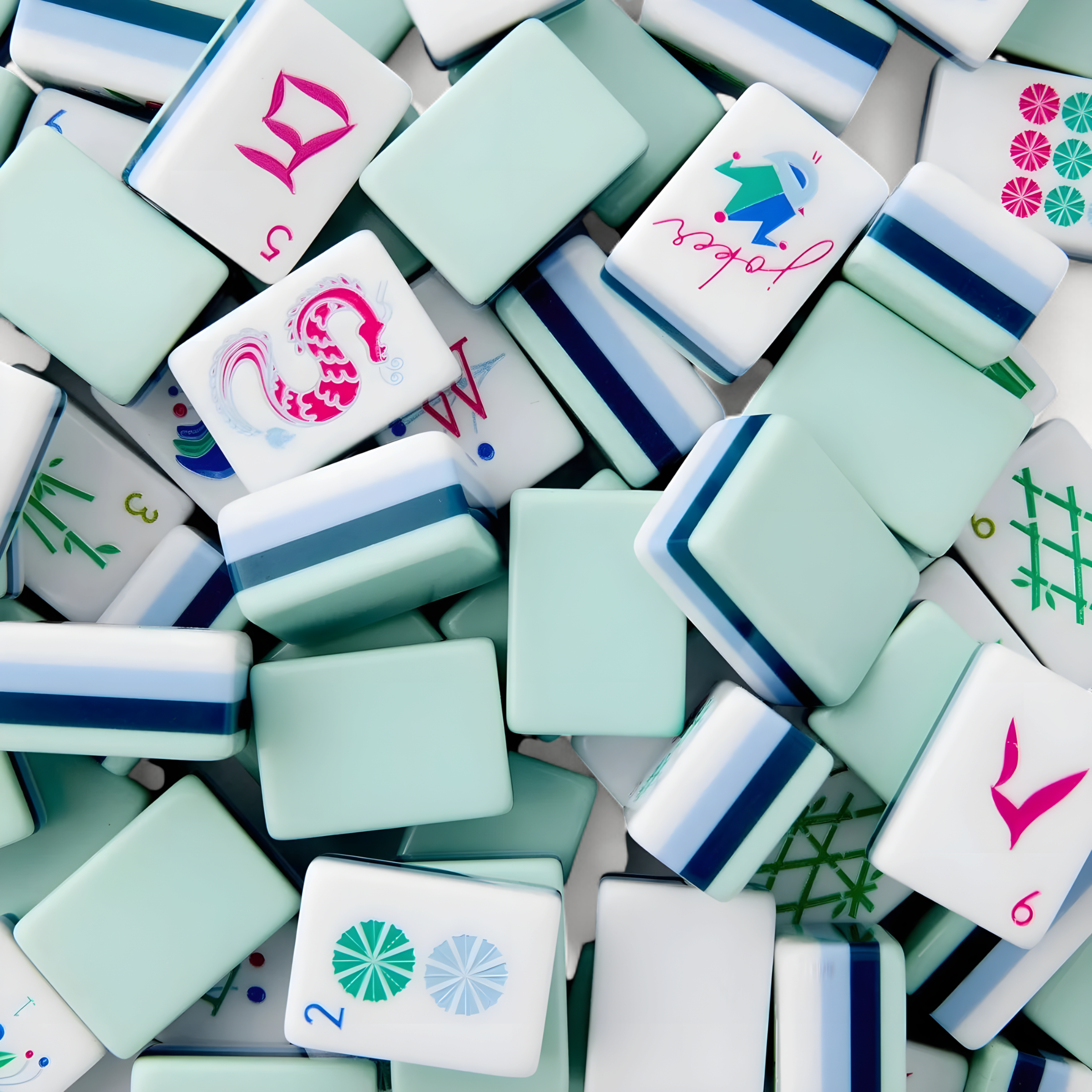 Cyan Acrylic American Mahjong Set Luxury Crystal Mahjong Tiles with Storage Bag for Home Use Gift (cyan acrylic mahjong set)