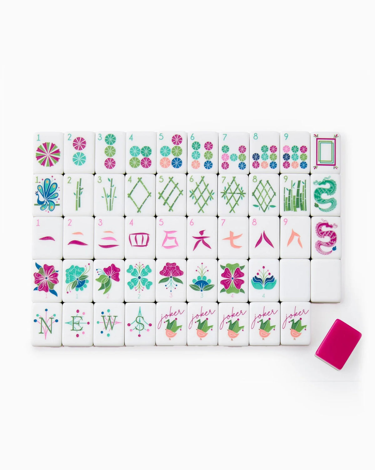 Green Acrylic Mahjong Set, 160 Tiles, 31.5 mm | Verbena