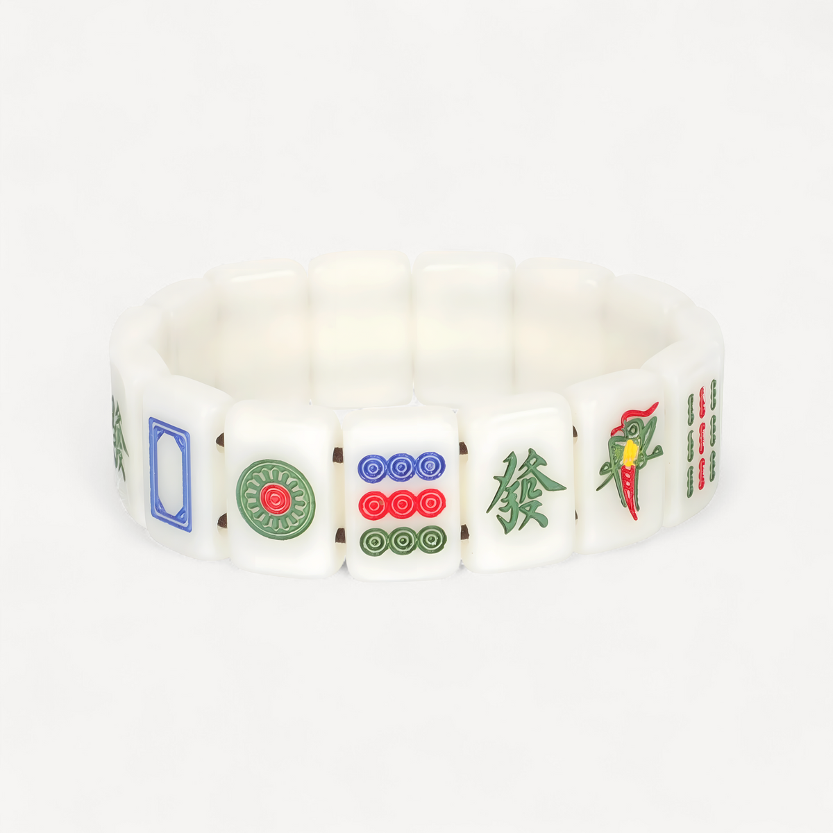 Elastic Acrylic Mahjong Bracelet For Men Couples Mahjong Tiles Fashion Jewelry Accessories Wrist Chains Gift Bracelets (mahjong tile bracelet)