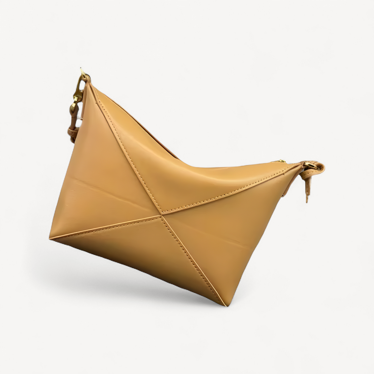Mahjong Crossbody Bag, Geometric Folding Leather