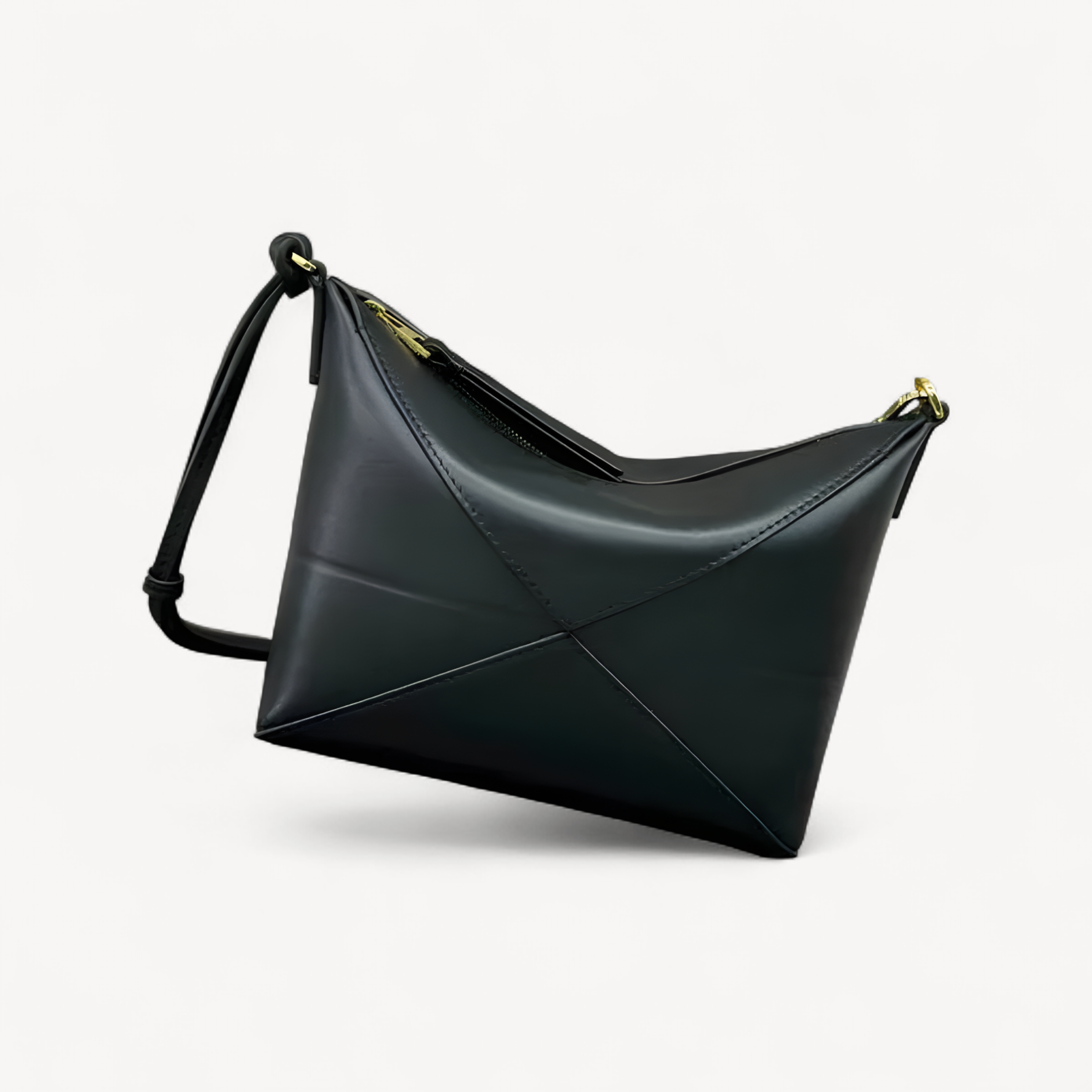 Foldable Geometric Mahjong Puzzle Leather Women's Crossbody Bag Single Shoulder Sling Bed Shape City Simple Style Small Squar... (mahjong crossbody bag)