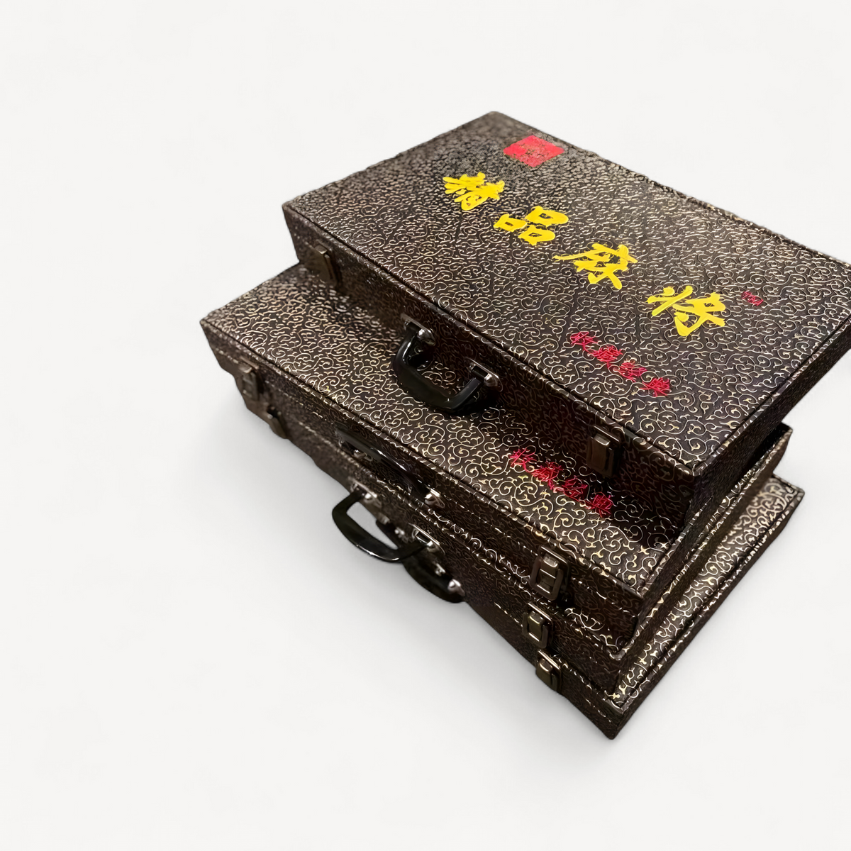 Golden Silk Nanmu Water Wave Pattern Redwood Household Mahjong Solid Wood Gift (redwood mahjong set)