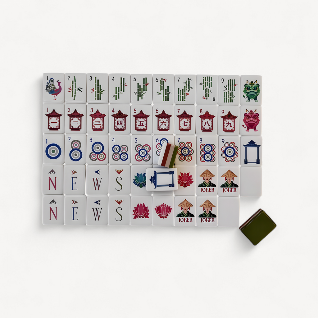 Hot New American Mahjong Set 160 Tiles 4 Layer Acrylic Engraved Luxury Mah Jongg 160 Cards Family Party Games Gift Mahjong Title (engraved mahjong set)