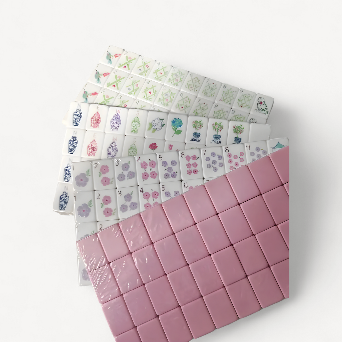 Travel Mahjong Set, 160 Tiles, Five Colours | Clover