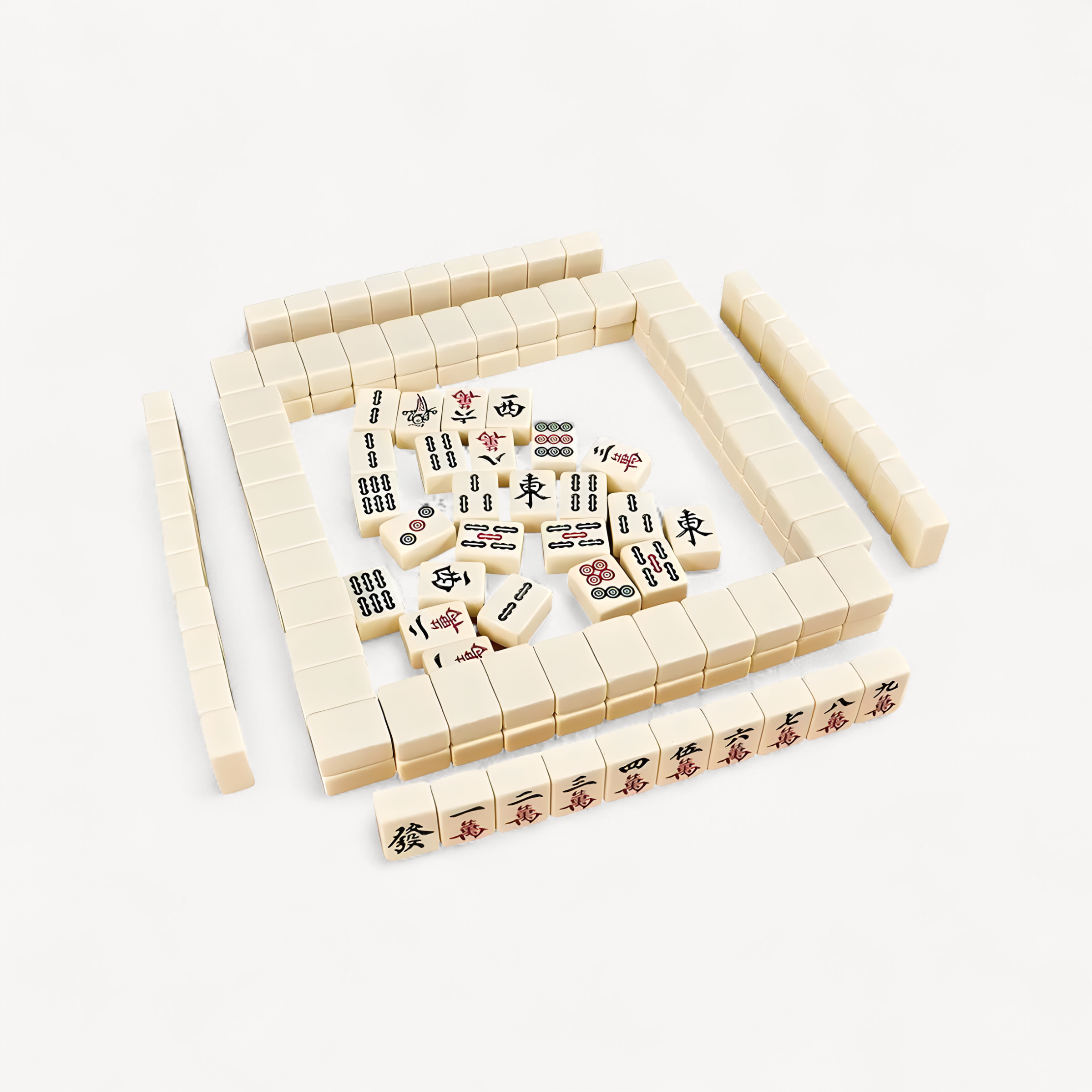 Household hand-rubbing first-class mahjong, medium and large mahjong tiles, imitation jade color tooth yellow 36 40 42MM (hand rubbed mahjong tiles)