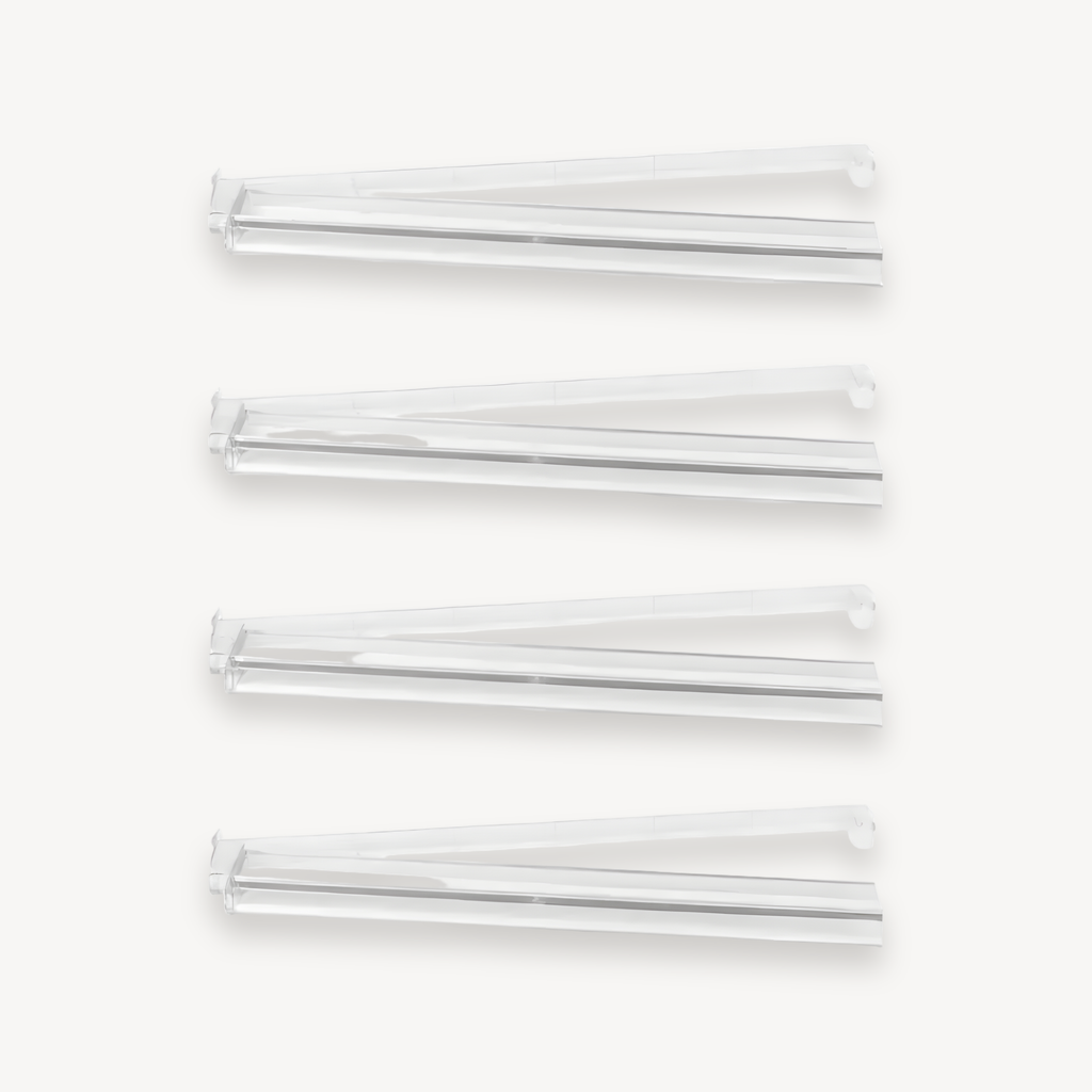 J2HD 4pcs Clear Mahjong Racks With Pusher American Tile Organizers Mahjong Accessory Tiles Holder For Party Players (clear acrylic mahjong rack)
