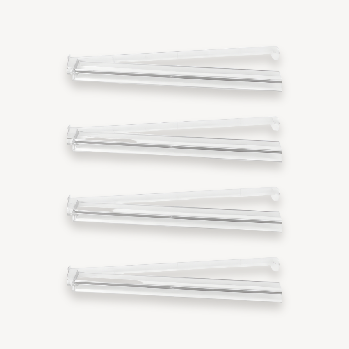 Clear Acrylic Mahjong Rack with Pusher, Set of 4