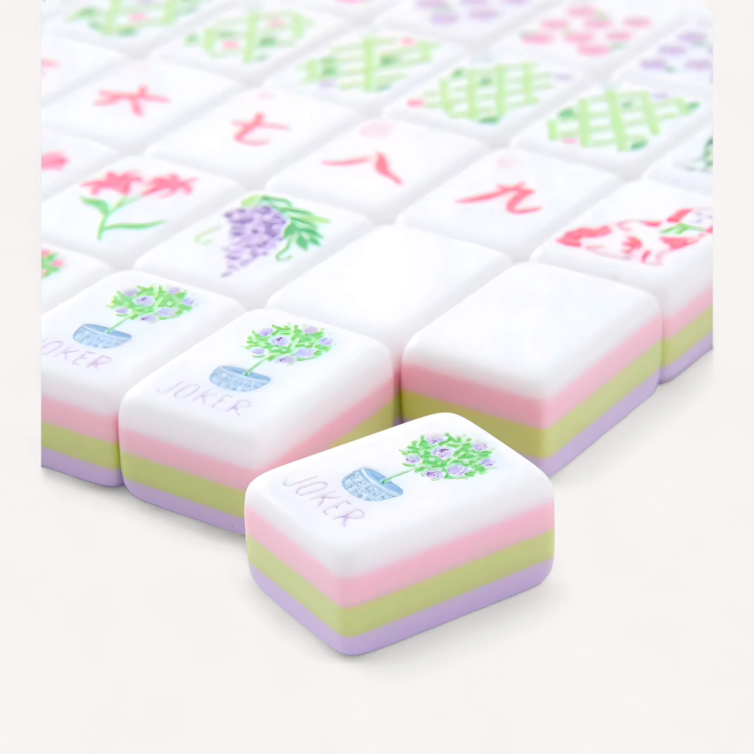 Light Purple Acrylic American Mahjong Set Luxury Crystal Tiles with Storage Bag for Home Gift (light purple mahjong set)