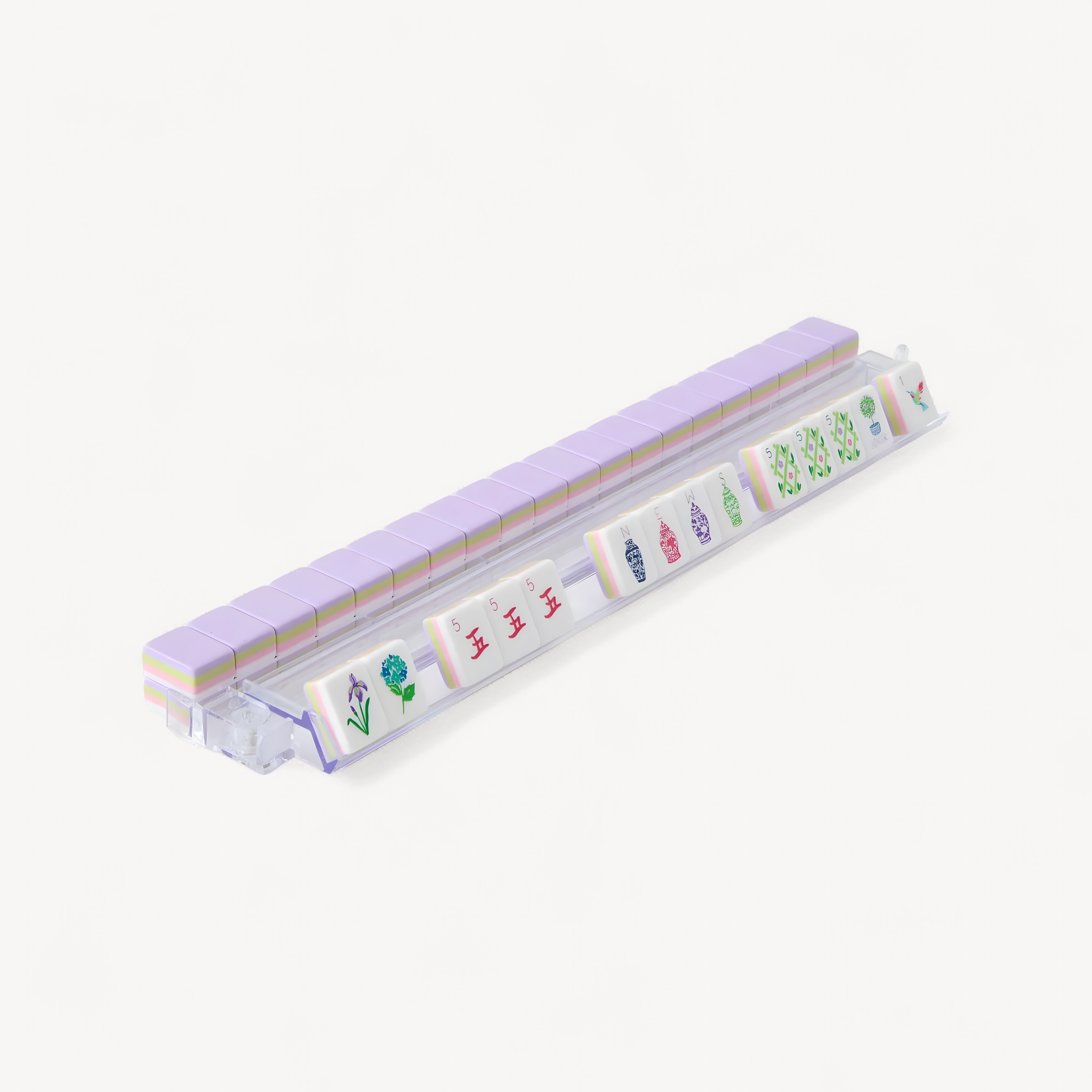 Light Purple Acrylic American Mahjong Set Luxury Crystal Tiles with Storage Bag for Home Gift (light purple mahjong set)