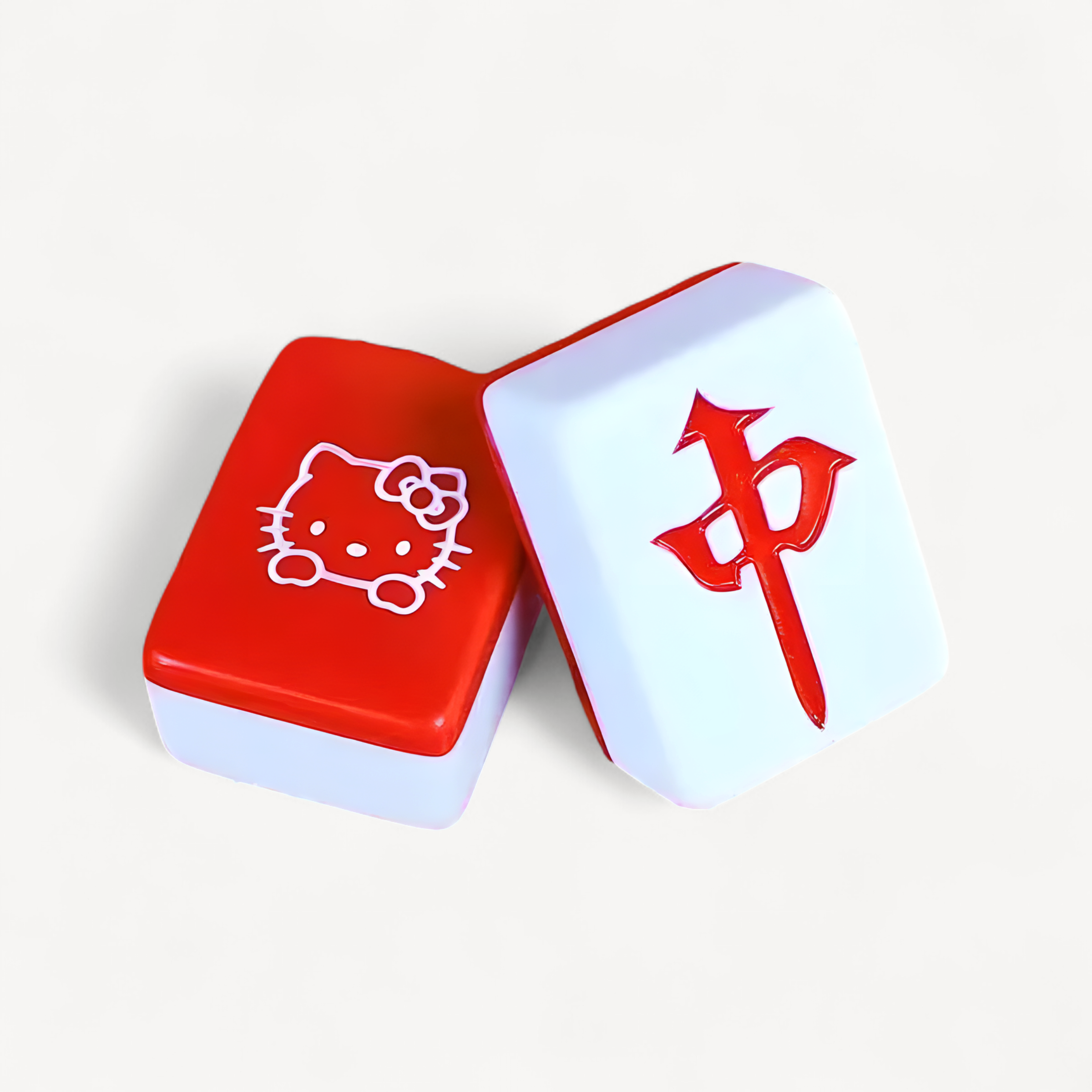 Living Room Decor Mahjong Block Home Entertainment Portable Sanrio Hello Kitty Mini Size 26mm Flawless Pink Red Mahjong Game Set (hello kitty mahjong blocks)