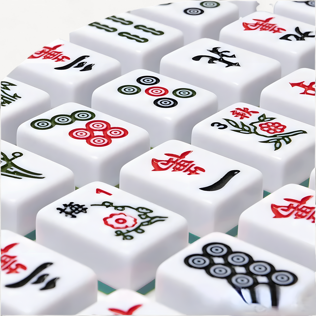 Mahjong Card Set, Wooden Box, 152 Cards