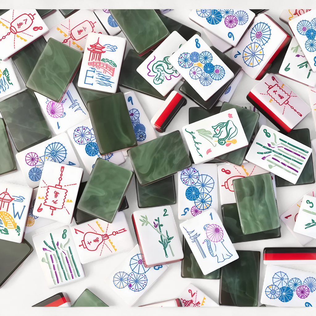 【Mahjong Set】Board Game2026 Factory OEM American-Style Modern Mahjong Set Tiles Dark Marble Acrylic Acrylic Set Durable Portable (american style mahjong set)