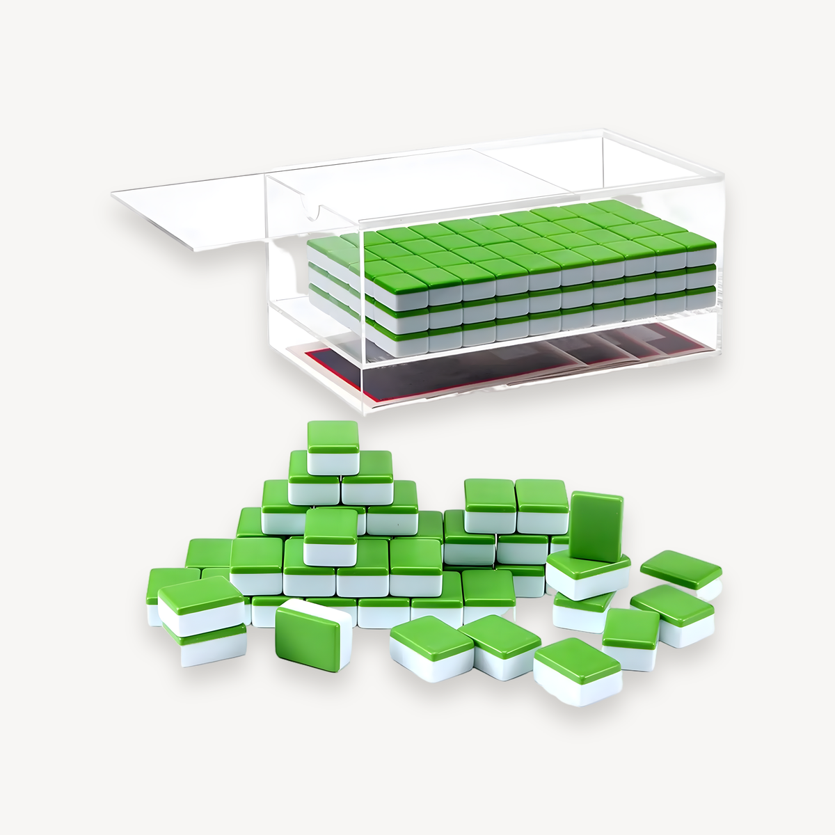 Mahjong Storage Acrylic Clear Mah Jongg Organizer Mahjong Tiles Organizer Case For Holidays Casual Gatherings Party Traveling (acrylic mahjong case)