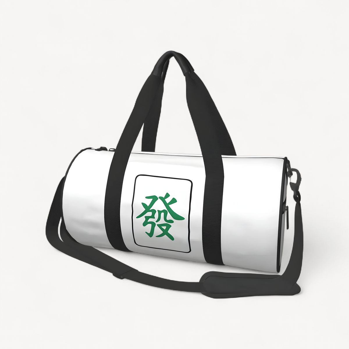 Mahjong Duffle Bag, Green Dragon Print, Large