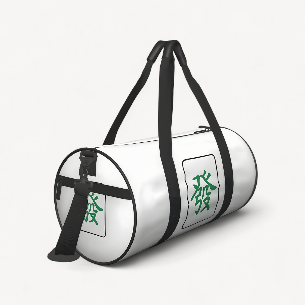 Mahjong Duffle Bag, Green Dragon Print, Large
