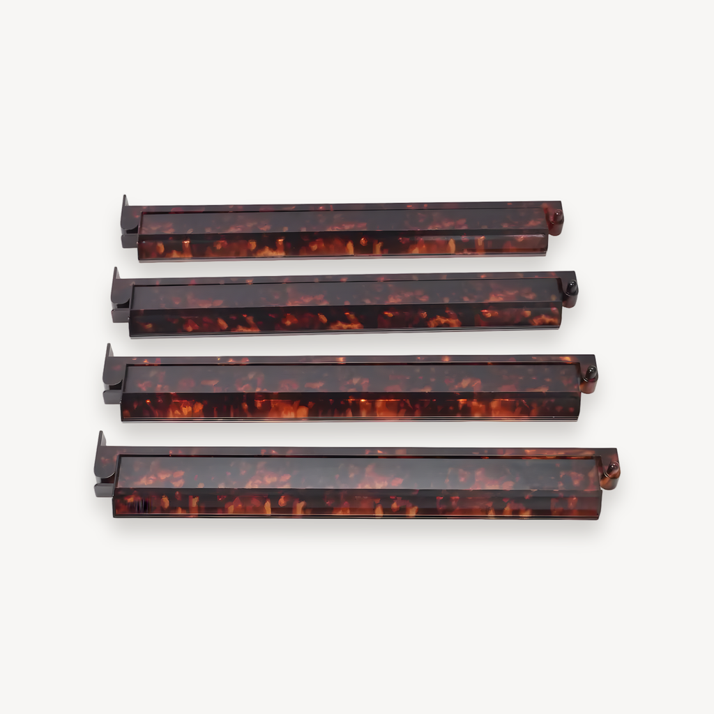 Mahjong Tile Rack 4-Piece Anti-Slip Organizer Tortoiseshell Mahjong Rack Set For Players Seniors Hobbyists Game Room Family (tortoiseshell mahjong rack)