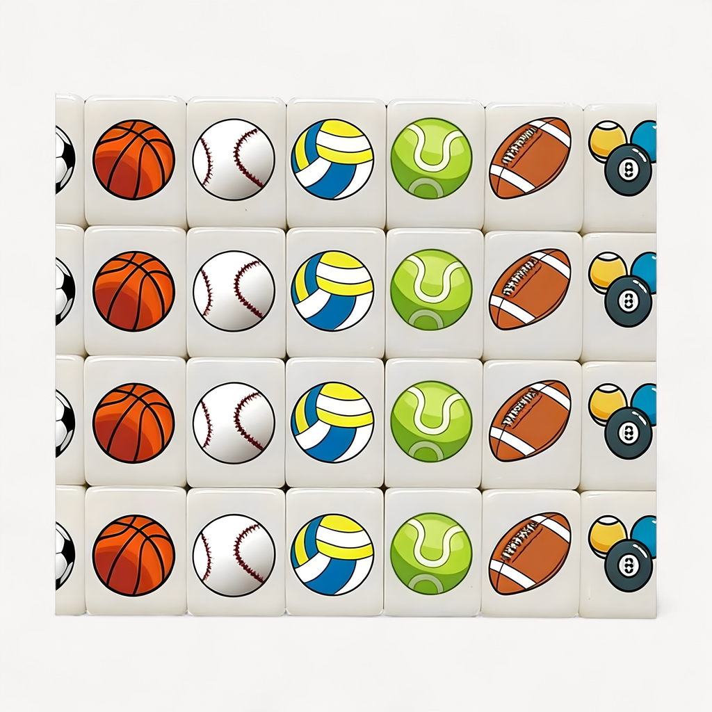 Mahjong Tile Set Portable Mah Jongg Toy Football Pattern Games Blocks Tiles For Men Women Youth Teens Daughter Family Friends (parent child mahjong toy)