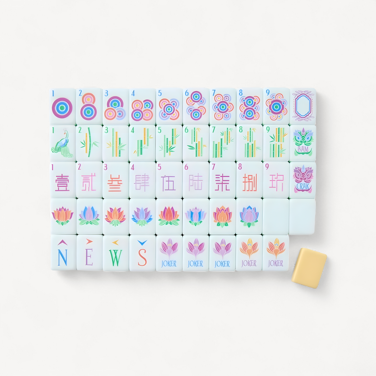 Modern Mahjong Set, 160 Tiles, Yellow Acrylic | Dahlia