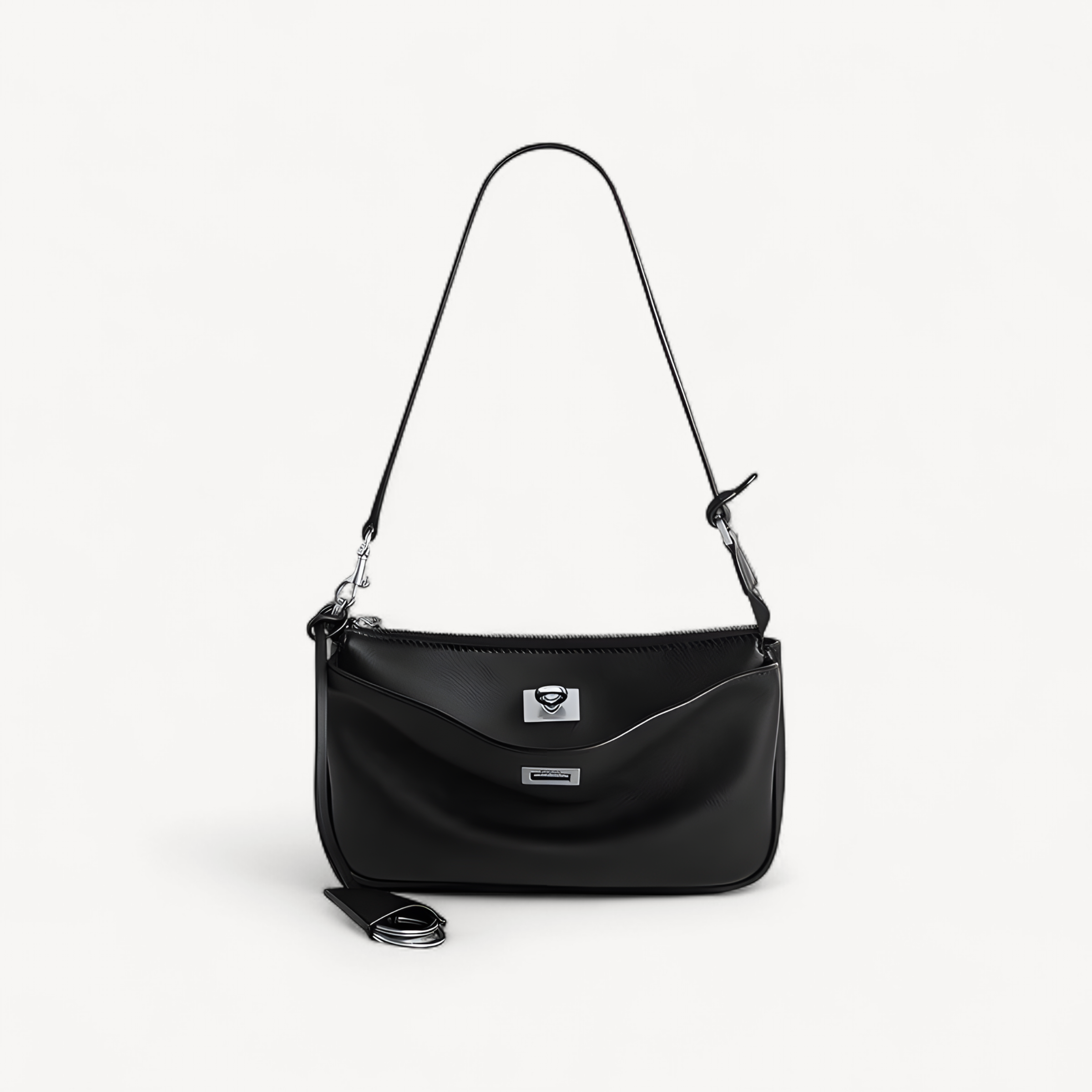 Rodeo Mahjong Bag Soft Hobo One-shoulder Crossbody Underarm Small Square Bag For Female High-grade Lock Small Square Leather Bag (mahjong hobo bag)