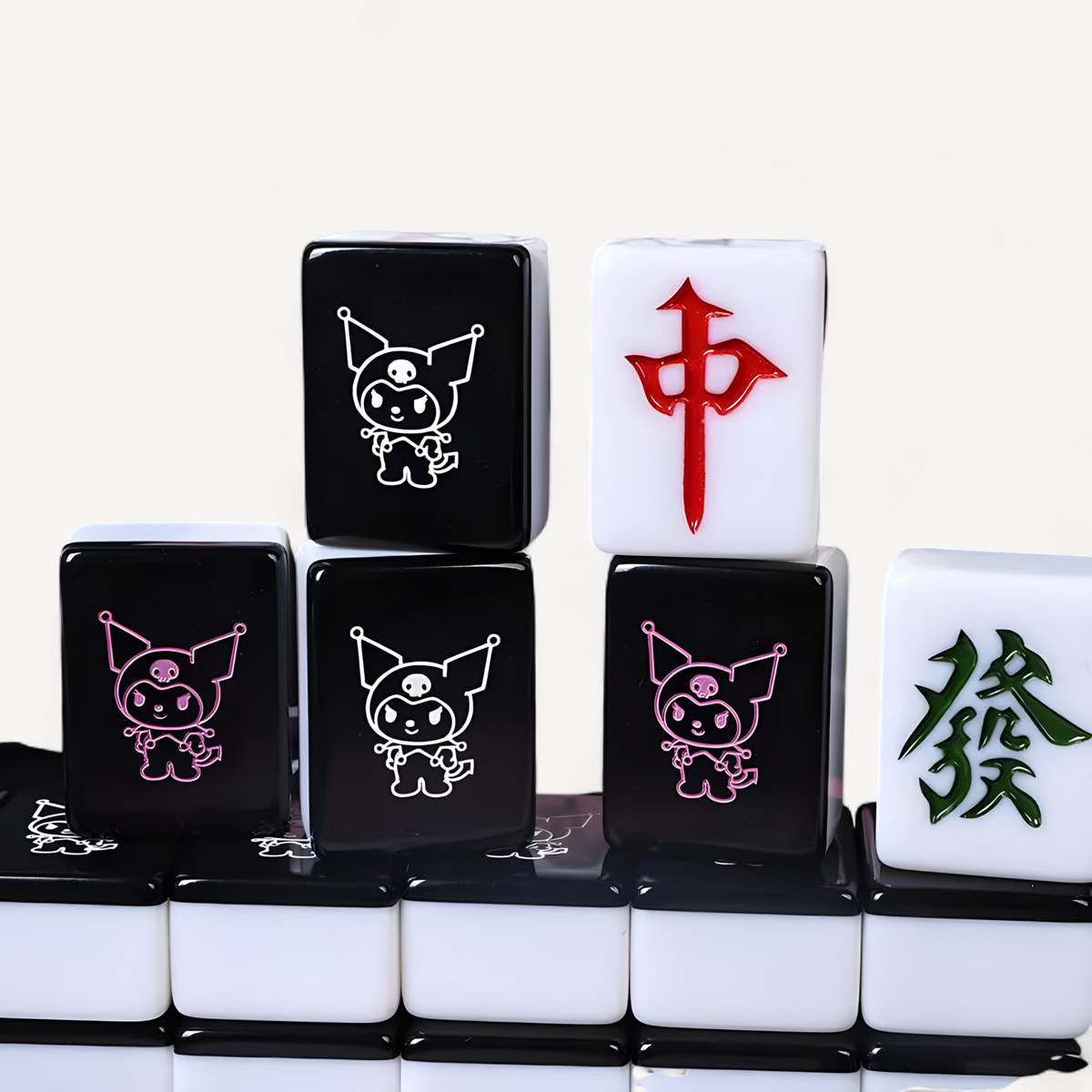 Character Mahjong Tiles, 144 Tiles, Rose, 26 mm