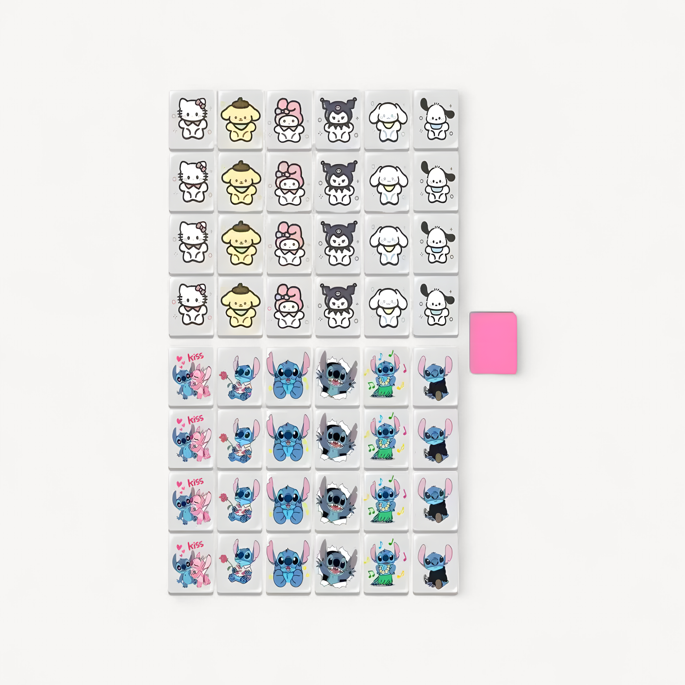 Sanrio Mini Kid Blocks Seaside Escape HelloKitty Mahjong Set Memory Matching Game Party Family Board Game Educational Puzzle Toy (mahjong puzzle game)