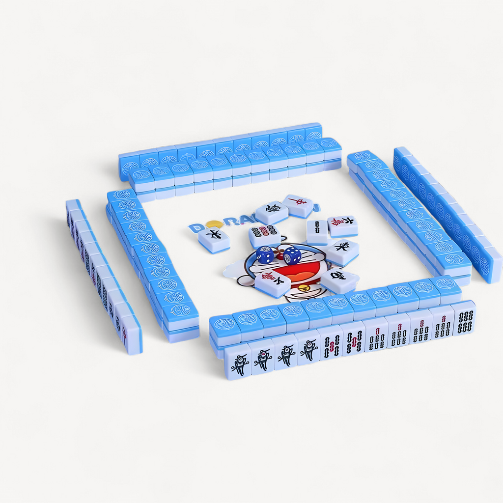 Sanrio Numbered Mahjong 144pcs Mini 24mm Hello Kitty Mahjong Full Set with Handbag Dice Pink Red Tiles for Fun Gathering Camping (hello kitty mahjong set)